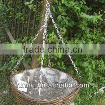 round willow hanging basket