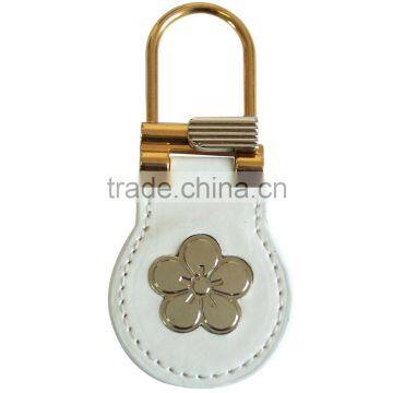 2016 Custom Round Shaped Leather and Metal Keychain