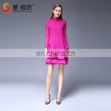 New arrival Autumn Winter warm women short skirts lace dress in solid color