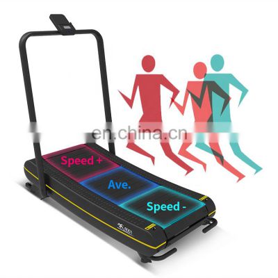R001 a home use foldable manual self-powered  incline curved fitness equipment with digital display treadmill spare parts