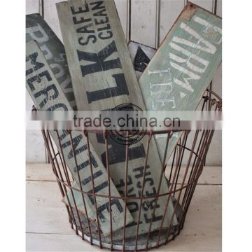 Metal baskets home decoration,Modern Style Iron Storage Basket,Antigue iron basket