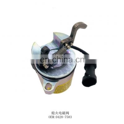 0428-7583 Excavator solenoid valve for electric parts  fuel Shut Off /stop Solenoid valve