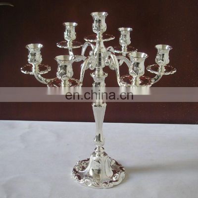 7 lights silver plated wedding candelabra