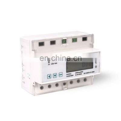 DIN rail lcd display MODBUS RS485 connection electrical 3 phase smart kwh energy meter