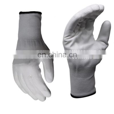 Black Protective PU Coated Safety Work Gloves for Industrial Hand Protection, Cleaning Work, Garden