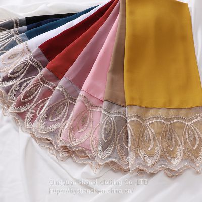 MSL236 Bubble Chiffon Scarf for Women Fashion Soft Hijab Long Scarf Wrap Scarves