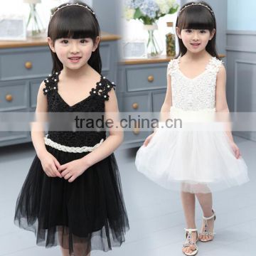 2016 latest korean style children clothes lace tutu dresses for girls of 10 years old