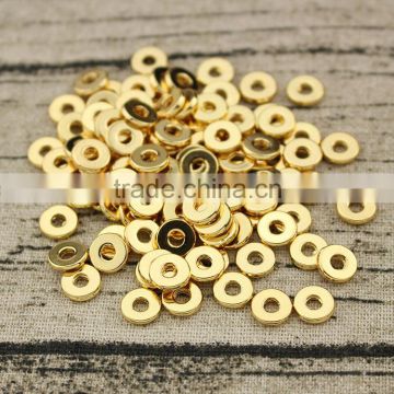 JS1236 Hot sale high quality 8mm gold plated disc spacer beads, Gold Rondelles Disks Donuts