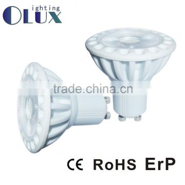 Dimmable COB GU10 led spotlight Thermal plastic body lamp 5W 400LM AC220-240V Dimmable GU10 led light