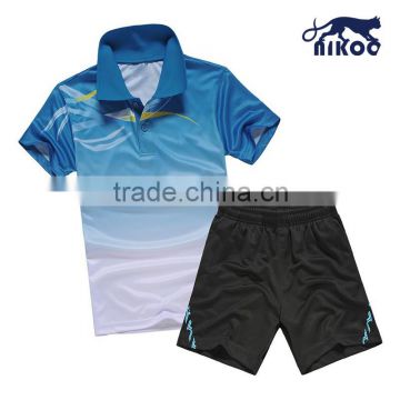 fashion table tennis uniform sublimated for game/tennis ware wholesale