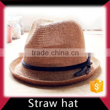 Short beach straw cowboy hat