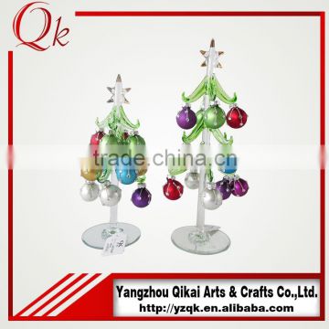 Good quality dismountable balls decorated clear glass Christmas tree