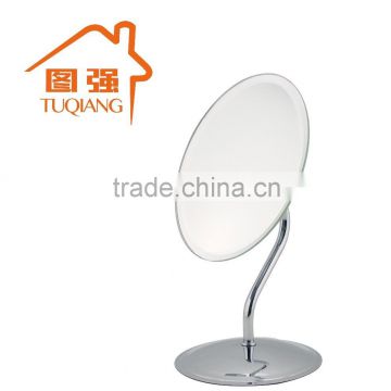 Oval free standing glass makeup mirror