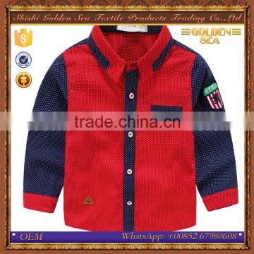long sleeve cheap new design fitted boys casual shirt