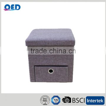Foldable Storage Stool With Drawer