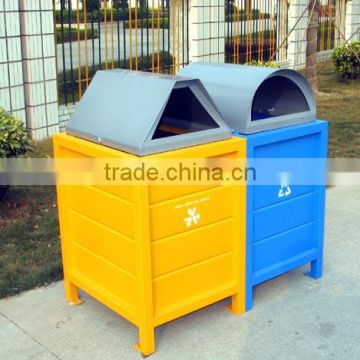 Outdoor recycling trash container metal recycle bin trash recycling container
