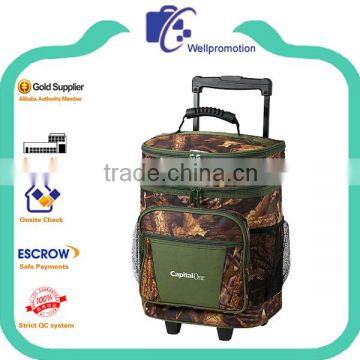 Travel insulated wheeled cooler bag with large capacity