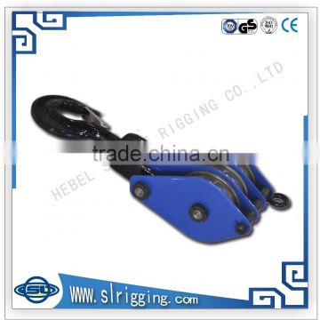 Supply China manufacture snatch wire rope pulley block with swivel hook