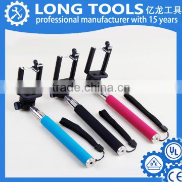 popular selfie stick with bluetooth shutter button for travel tourism