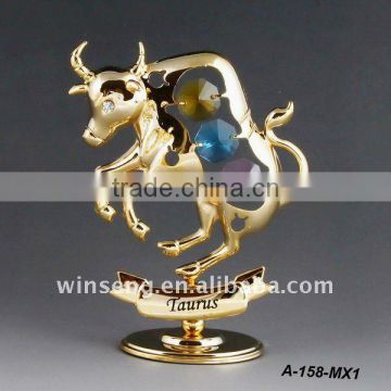24K gold plated Zodiac Taurus Figurine