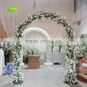 GNW FLW1601002-01-2.4M Latest design white Wedding Cherry blossom Arch for Wedding garden Decoration
