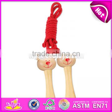 Wholesale cheap cartoon wooden handle skipping rope with custom logo W01A120-S