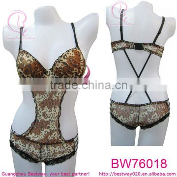 Sexy charm leopard camouflage corset lingerie with lace