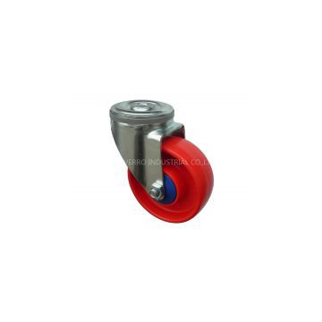 4inch Red 140KG Bolt Hole Swivel PP Industrial Caster