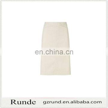 Ladies elegant women beige color long plain skirt hot sell skirt on alibaba