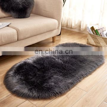 Handmade 100% OVal shape Wholesale The bedroom Faux fur carpet rug