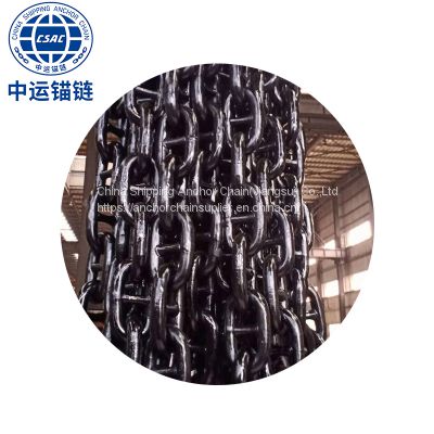 Black painted special anchor chain for floating wind power platform
