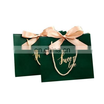 Luxury Goodie Bags Logo Custom Printed Gold Shopping Paper Gift Packing Bag With Your Own Logo