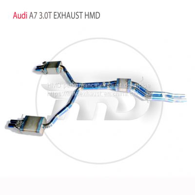 HMD Titanium Alloy Exhaust System is Suitable For Audi A6 A7 3.0T Auto Modification Electronic Valve Catback Pipe whatsapp008613189999301