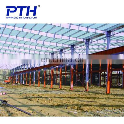 PTH low cost prefab steel structure factory warehouse workshop house building
