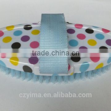 New arrival~dots pattern horse body brush with blue strap for cleaning