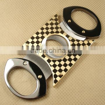 portable double blade stainless steel cigar cutter