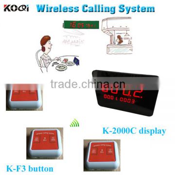 Wireless Buzzer Call System Restaurant With 100% Waterproof Table Bell K-F3-WO And Waiter Kitchen Number Display K-2000C CE