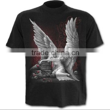 Custom black t shirts fantasy design angel pattern t shirts for women