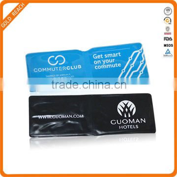 Hot Sale Plastic PVC 2 Fold Card Holder with Clear Pocket