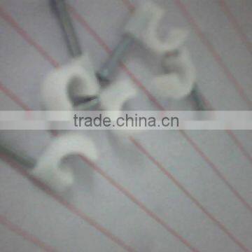 supply nail wire clips/plastic cable clips/nail cable clamps 8mm