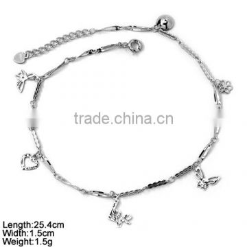 jl-22 925 Sterling Silver Fashion Anklet Jewelry Pure Silver Jewelry Latest Pure Silver Anklets For Women