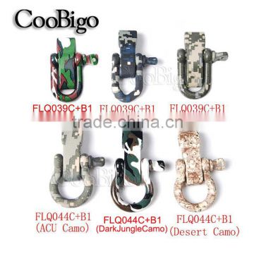 D/Bow Adjustable Camouflage Shackle Stainless Steel Lacquered Assembly for Paracord Bracelet #FLQ039C+B1/FLQ044C+B1