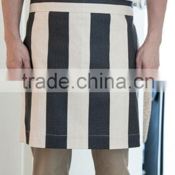 cheap fashion Cotton stripe canvas cafe half apron for wholesale