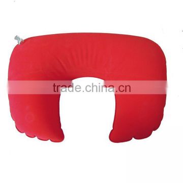 passionate red inflatable u-shape pillow, folding portable beach pillow