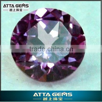 perfect round cutting gemstone -#2created pink sapphire-synthetic corundum