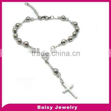 latest design high quality stainless steel beads rosary bracelet jewelry