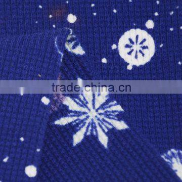 knitted printed cotton spandex fabric waffle