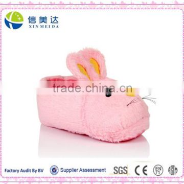 Ladies Xmas Gift Pink Bunny 3D animal head Plush Slippers