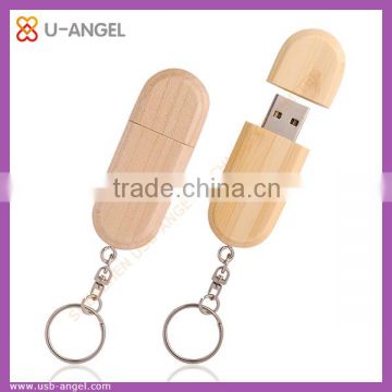 Hot selling mini key ring 2gb bulk flash drive wood cheap usb stick with logo customized