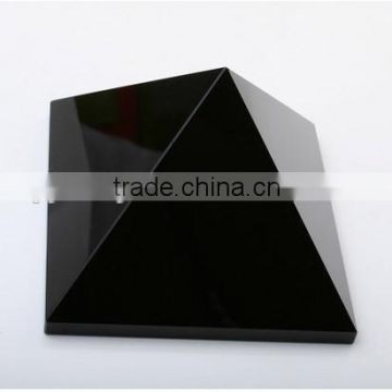 Black Crystal Pyramid Paperweight for Business Gift